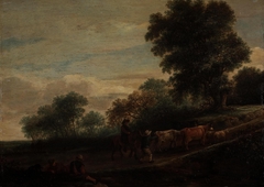 Landscape with Shepherds and Cattle by Adriaen van Ostade