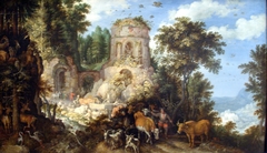 Landscape with the Flight into Egypt by Roelant Savery