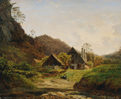 Landschaft mit Hammerschmiede by Ferdinand Georg Waldmüller
