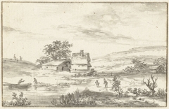 Landschap met boerderij by Unknown Artist