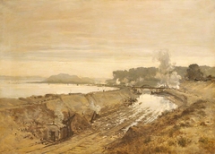 Large Sketch of the Excavation of the Manchester Ship Canal: Eastham Cutting with Mount Manisty in the distance