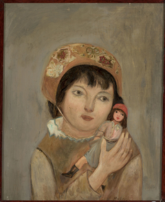 Little girl with a doll by Tadeusz Makowski