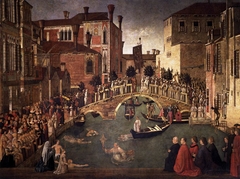 Miracle of the Cross at the Bridge of S. Lorenzo by Gentile Bellini