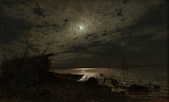 Moonlight over the Sea by Hjalmar Munsterhjelm