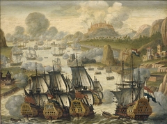 Naval Battle of Vigo Bay, 23 October 1702. Episode from the War of the Spanish Succession by Unknown Artist