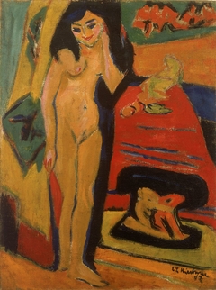 Nude Behind a Curtain (Fränzi) by Ernst Ludwig Kirchner