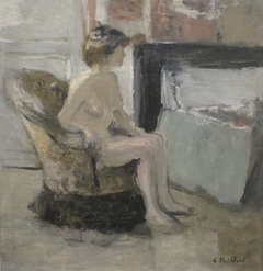 Nude Seated before a Fireplace by Édouard Vuillard