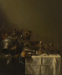 Overturned Jug and Other Items on the Tablecloth