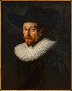 Portrait d'homme coiffé d'un large feutre noir by Abraham de Vries