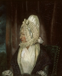 Portrait of a lady in white bonnet by Anonymous