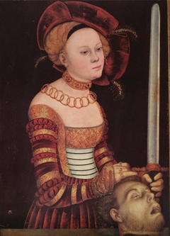 Portrait of a Lady of the Saxon Court as Judith with the Head of Holofernes by Lucas Cranach the Elder and Workshop