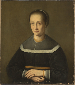 Portrait of a lady with forget-me-nots, possibly Jadwiga Wypyska née Łuszkowska