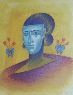 Portrait of a woman by Aggeliki Papadomanolaki