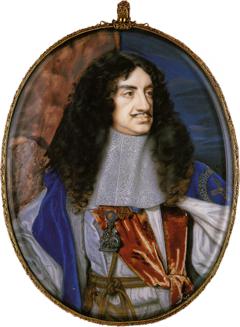 Portrait of Charles II (1630-1685) in royal robes. by Samuel Cooper