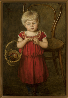 Portrait of Ela with a basket by Hans Thoma
