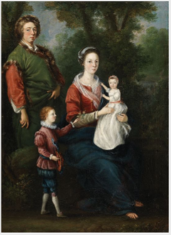 Portrait of Joseph Leeson, 1st Earl of Milltown with his Third Wife Elizabeth, their Daughter Cecilia and his Grandson Joseph, later 3rd Earl of Milltown