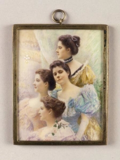 Portrait of The Daughters of Heber Reginald Bishop (Elizabeth, Harriet, Mary, and Edith) by Carl A Weidner