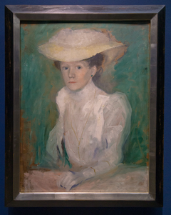 Portrait  Ottilie Macke in a white blouse