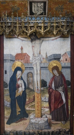 Retablo with Scenes from the Life of the Virgin - The Crucifixion by Pere Espallargues