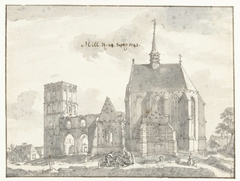 Ruïne van de kerk te Mill by Jan de Beijer