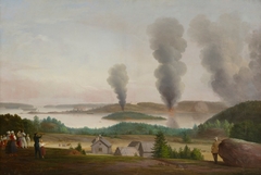Ruotsinsalmi is Burning, Scene from the Crimean War 1855 by Berndt Godenhjelm