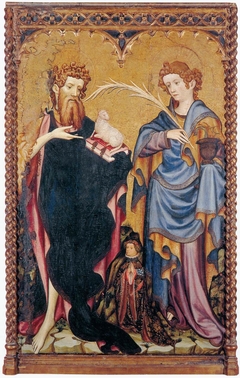 Saint John the Baptist and Saint John the Evangelist with Donor by Joan Mates