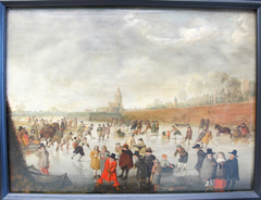 Scene with Ice Skating by Barent Avercamp