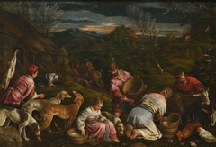 Seasonal allegory with Adam and Eve