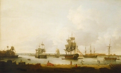 Ships off the Gun Wharf at Portsmouth, 1770 by Dominic Serres