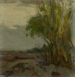 Sketch of a Landscape with a Tree in a Foreground by Karol Miloslav Lehotský