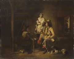 Soldiers with a Serving Maid in a Barn by Pieter de Hooch
