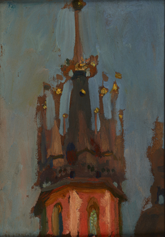Spire of the Tower of St Mary’s Church in Krakow by Jan Stanisławski