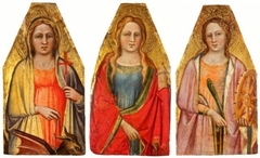 St. Margaret, St. Magdalene and St. Catherine. by Spinello Aretino