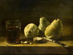 Still Life with a Glass, Pears and a Knife