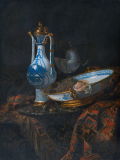 Still Life with Ewer and Basin, Fruit, Nautilus Cup and Other Objects by Willem Kalf