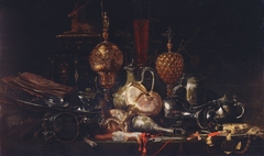 Still Life with Gold Plate and Silverware