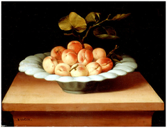 Still life with peaches by Lubin Baugin