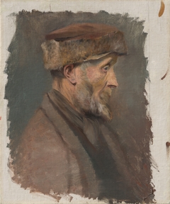Study of a Poor Old Man in a Fur Cap by László Mednyánszky