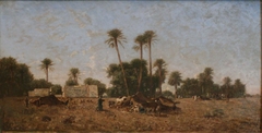 Tentes de la smalah de Si-Hamed-Bel-Hadj, Sahara by Eugène Fromentin