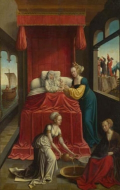 The Birth of the Virgin (?) by Netherlandish