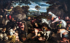 The Israelites gathering Water from the Rock by Jacopo Bassano
