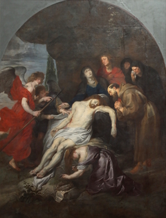 The lamentation of Christ with Saint Francis, 1617-1620