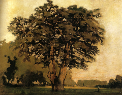The oak at the Cascine by Telemaco Signorini