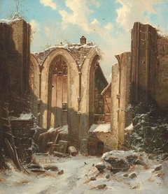 The Remains of a Monastery in Winter by Carl Julius von Leypold
