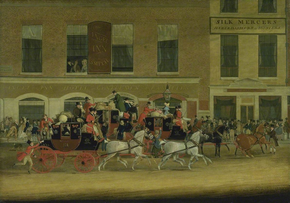 The Royal Mail Coaches for the North Leaving the Angel, Islington