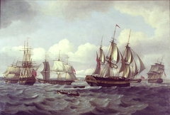 The Ship 'Castor' and Other Vessels in a Choppy Sea by Thomas Luny
