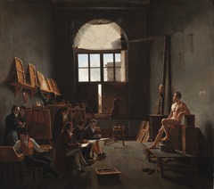 The Studio of Jacques-Louis David by Léon Matthieu Cochereau
