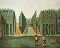 The Topiary Arcades and George Column, Hartwell House, Buckinghamshire by after Balthasar Nebot