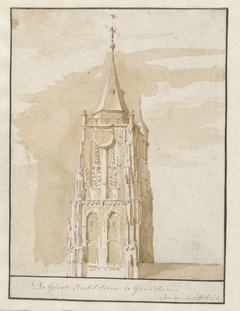 Toren van de Grote Kerk te Gorinchem by Jacob van der Ulft