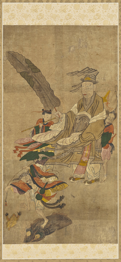 Two Chinese Daoist Immortals, Zhongli Quan (Jongni Gwon)  and Liu Hai (Yu Hae)